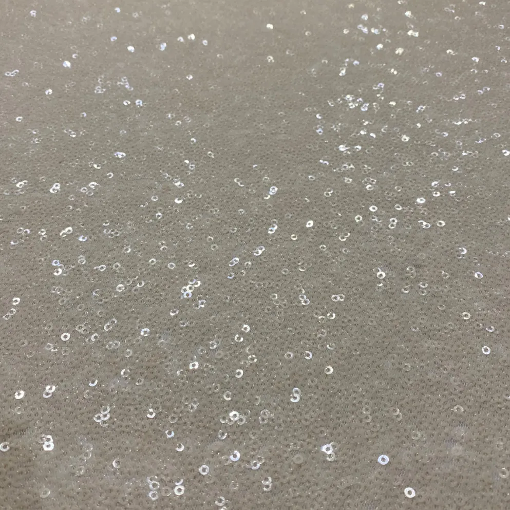 Glitz Sequins (w/ Poly Lining) Table Napkin in Ivory