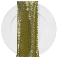 Glitz Sequins (w/ Poly Lining) Table Napkin in Chartreuse