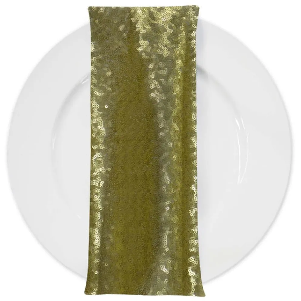 Glitz Sequins (w/ Poly Lining) Table Napkin in Chartreuse