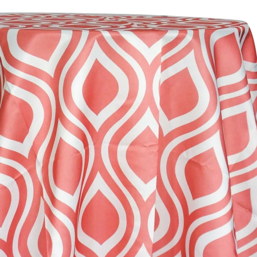 Groovy Print (Lamour) Table Linen in Coral
