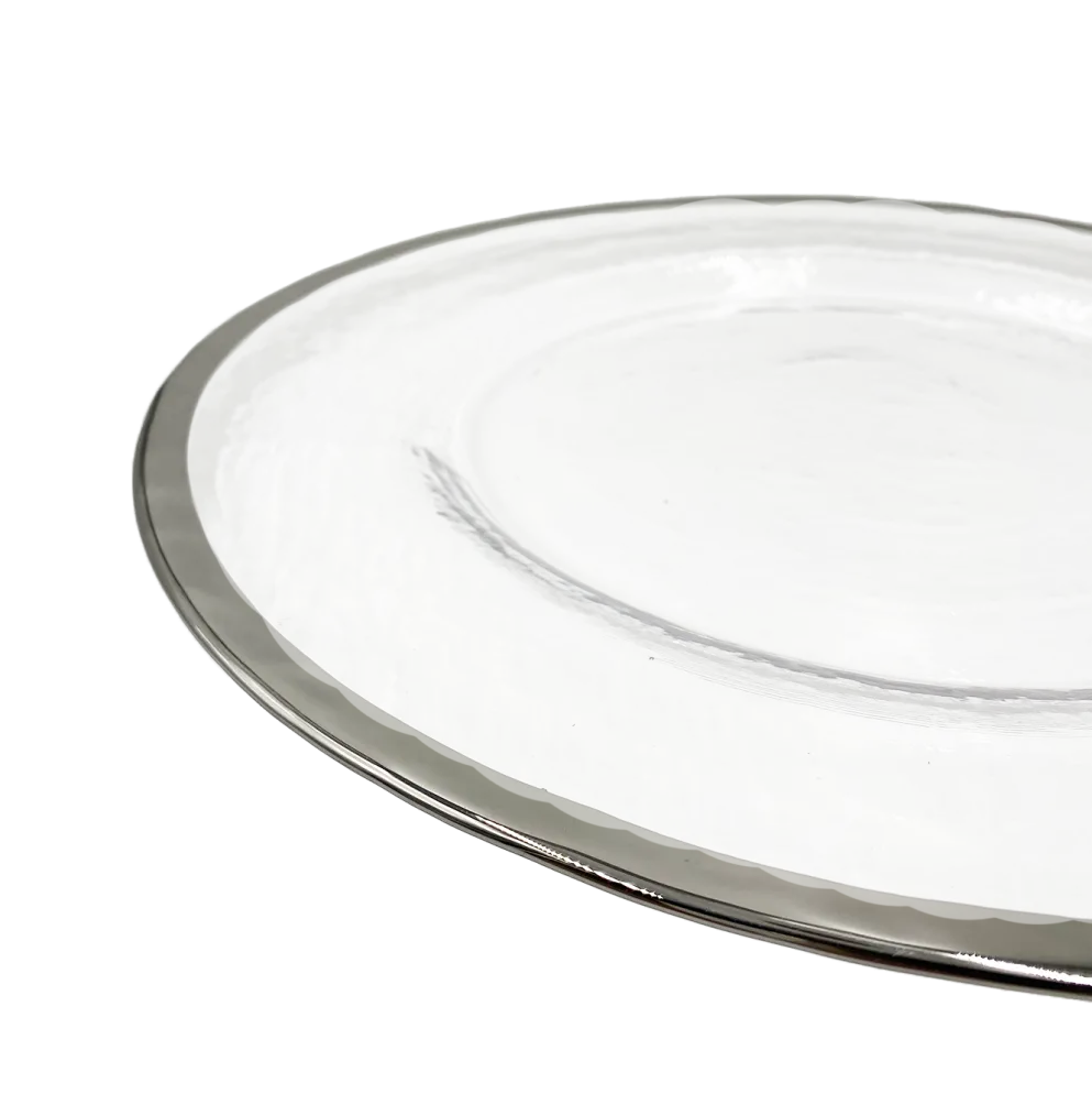 Halo - Glass Charger Plate in Silver (Item # 0212)