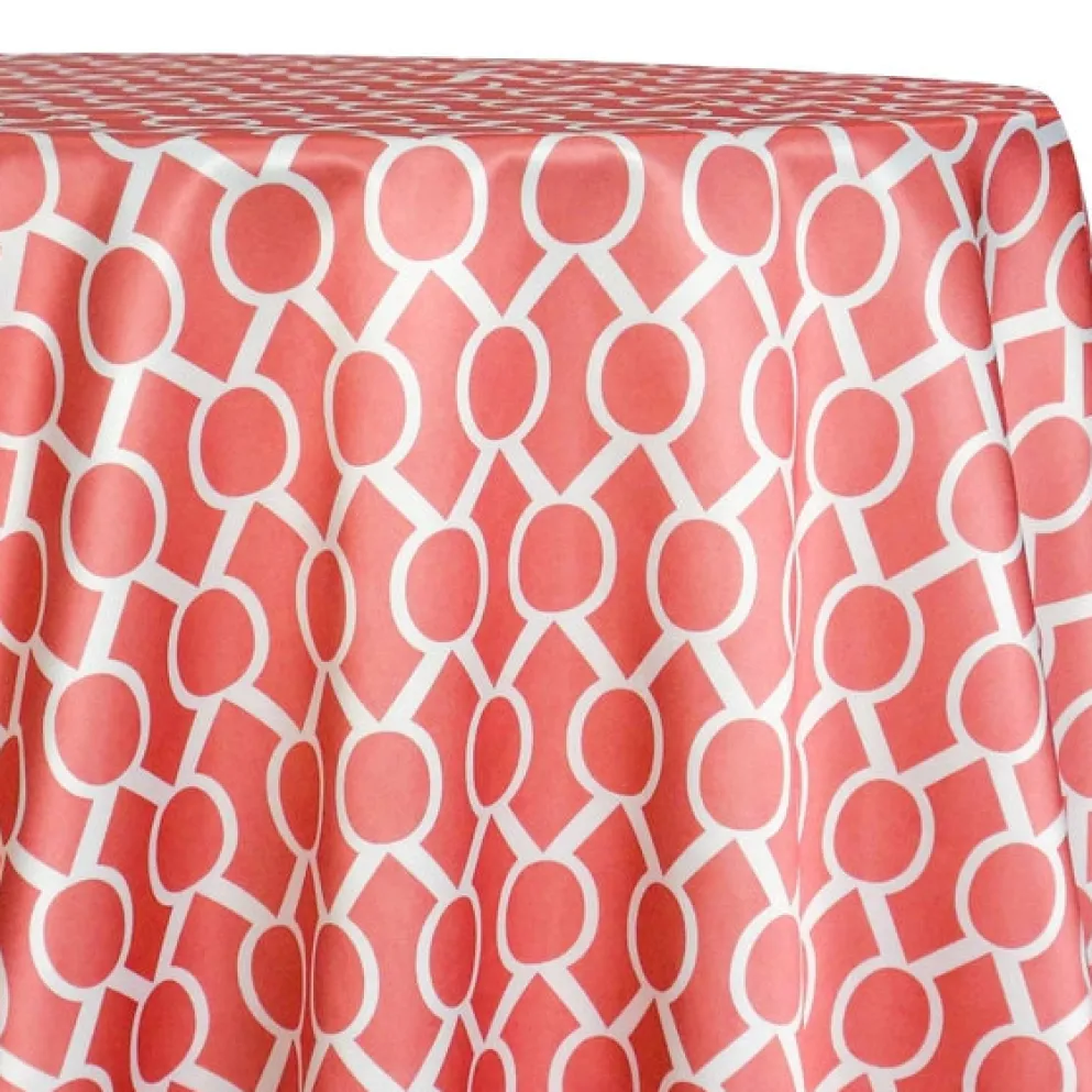 Halo Print (Lamour) Table Linen in Coral