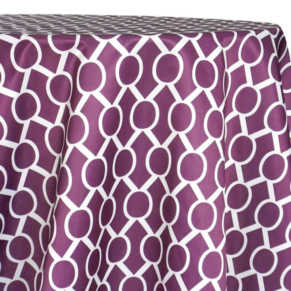 Halo Print (Lamour) Table Linen in Plum