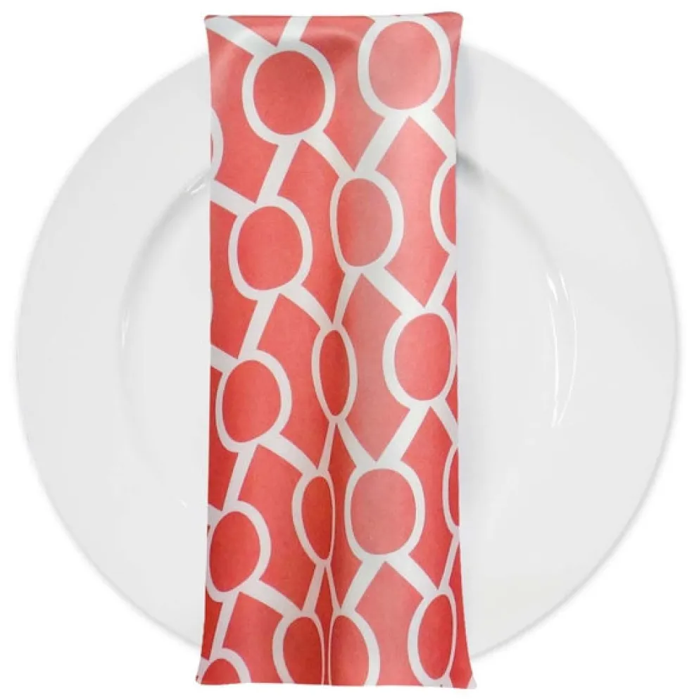 Halo Print (Lamour) Table Napkin in Coral