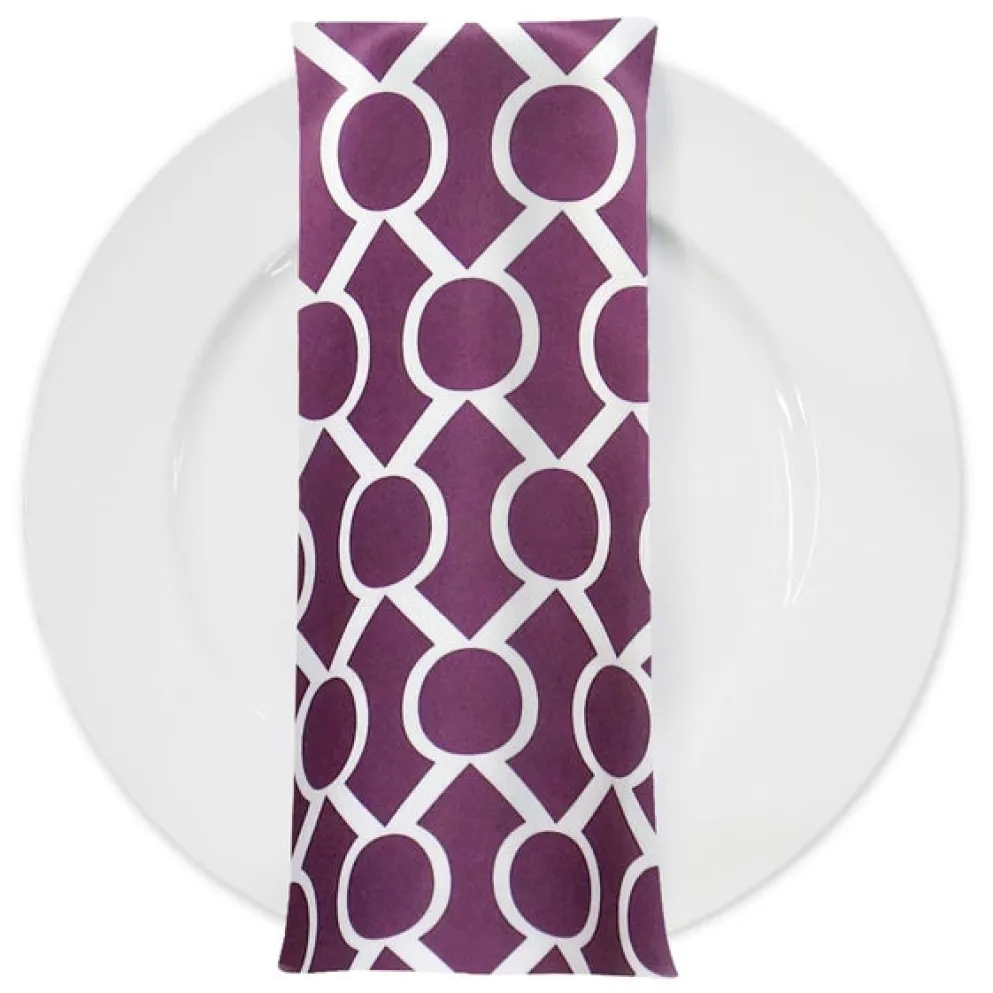 Halo Print (Lamour) Table Napkin in Plum