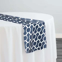 Halo Print (Lamour) Table Runner in Navy