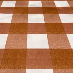 Hampton Checker (Poly Print) Table Linen in Rust