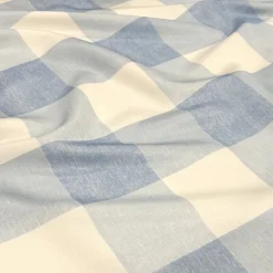 Hampton Checker (Poly Print) Table Linen in Lt Blue