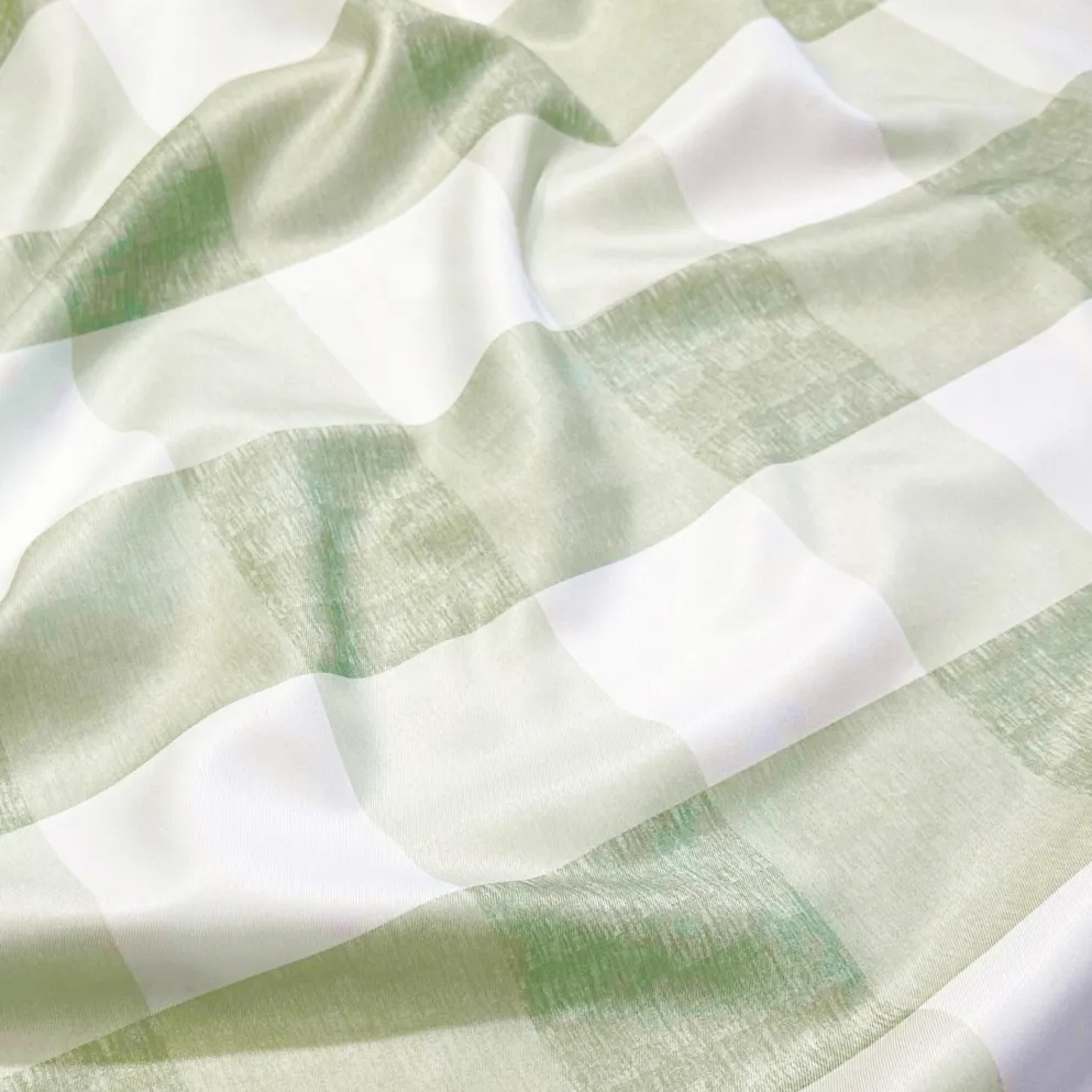 Hampton Checker (Poly Print) Table Linen in Sage