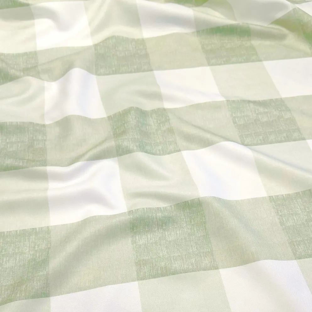 Hampton Checker (Poly Print) Table Linen in Sage