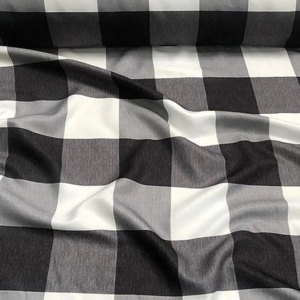 Hampton Checker (Poly Print) Table Runner in Black
