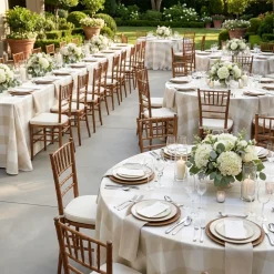 Hampton Checker (Poly Print) Table Linen in Taupe