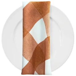Hampton Checker (Poly Print) Table Napkin in Rust