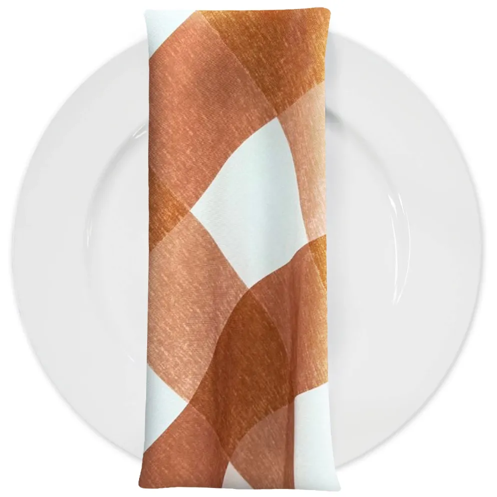 Hampton Checker (Poly Print) Table Napkin in Rust