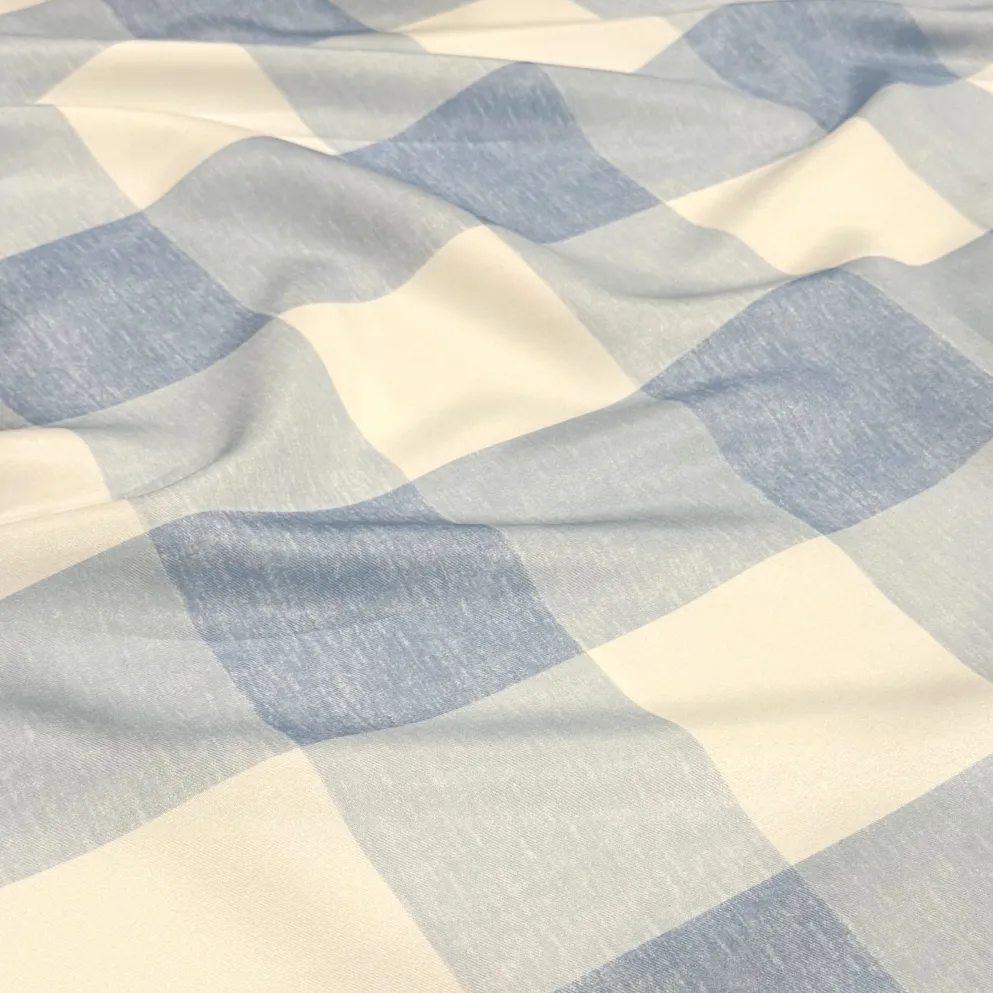 Hampton Checker (Poly Print) Table Napkin in Lt Blue