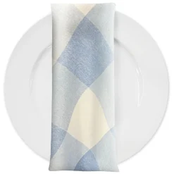 Hampton Checker (Poly Print) Table Napkin in Lt Blue