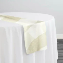 Hampton Checker (Poly Print) Table Runner in Taupe