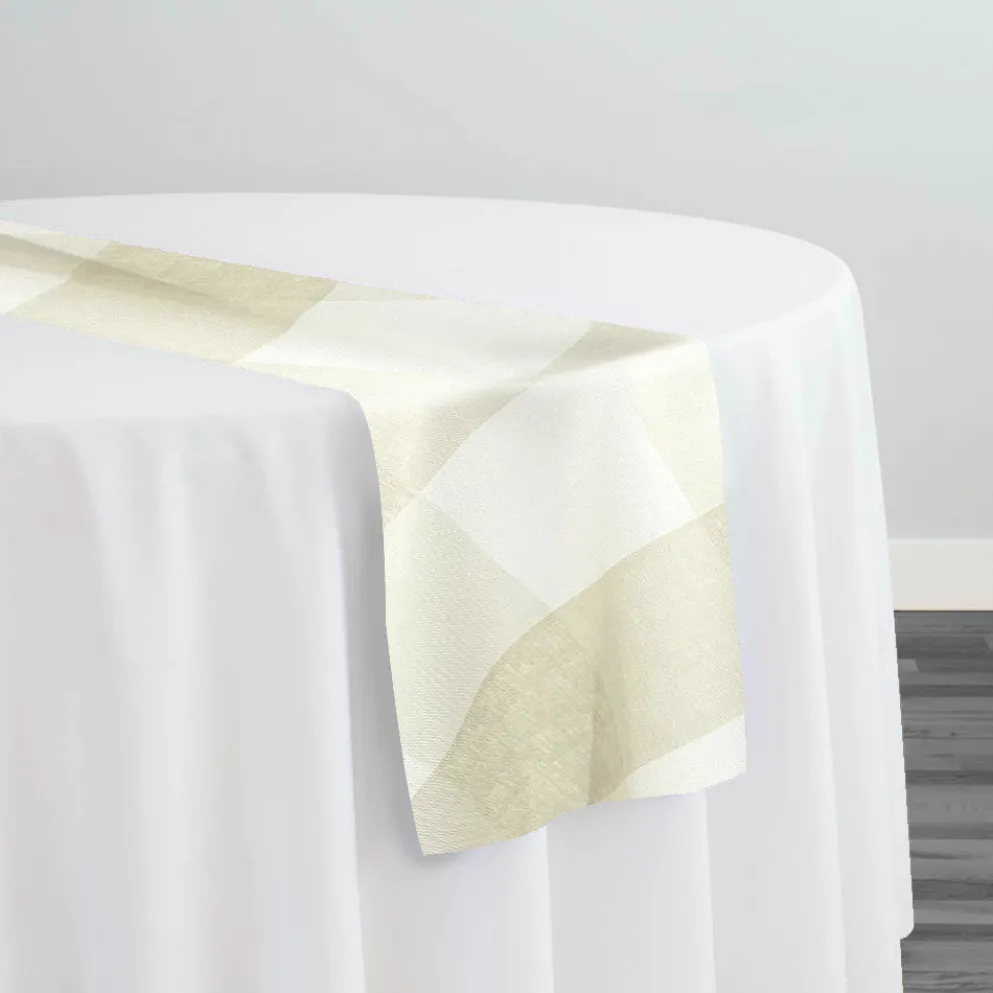 Hampton Checker (Poly Print) Table Runner in Taupe
