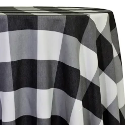 Hampton Checker (Poly Print) Table Linen in Black