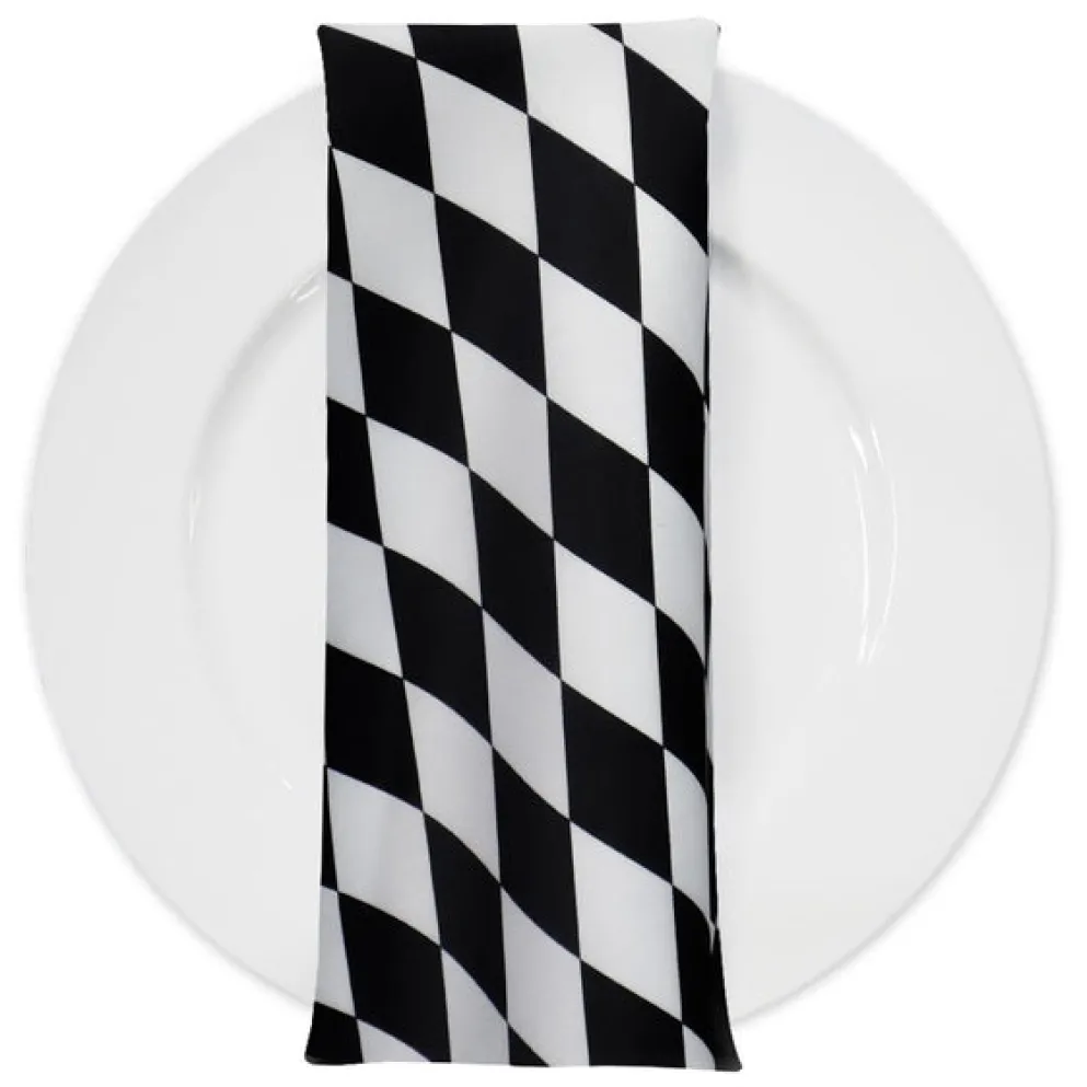Harlequin Print (Lamour) Table Napkin in Black
