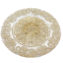 Henna - Glass Charger Plate in Gold (Item # 0294)