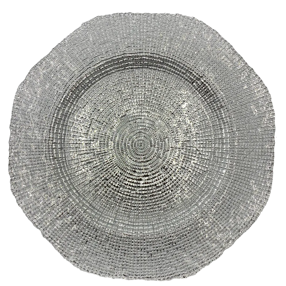 Hexagon - Glass Charger Plate in Silver (Item # 0248)