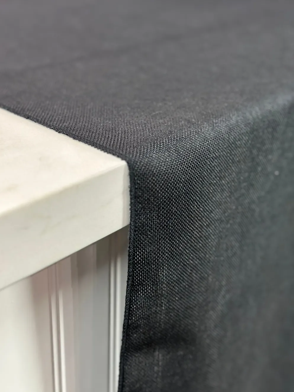 Imitation Burlap Table Linen in Black