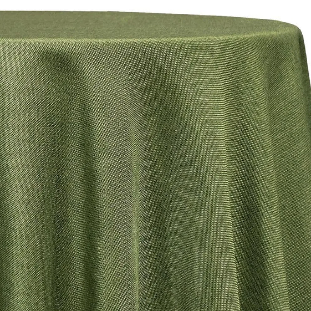Imitation Burlap Table Linen in Willow Green