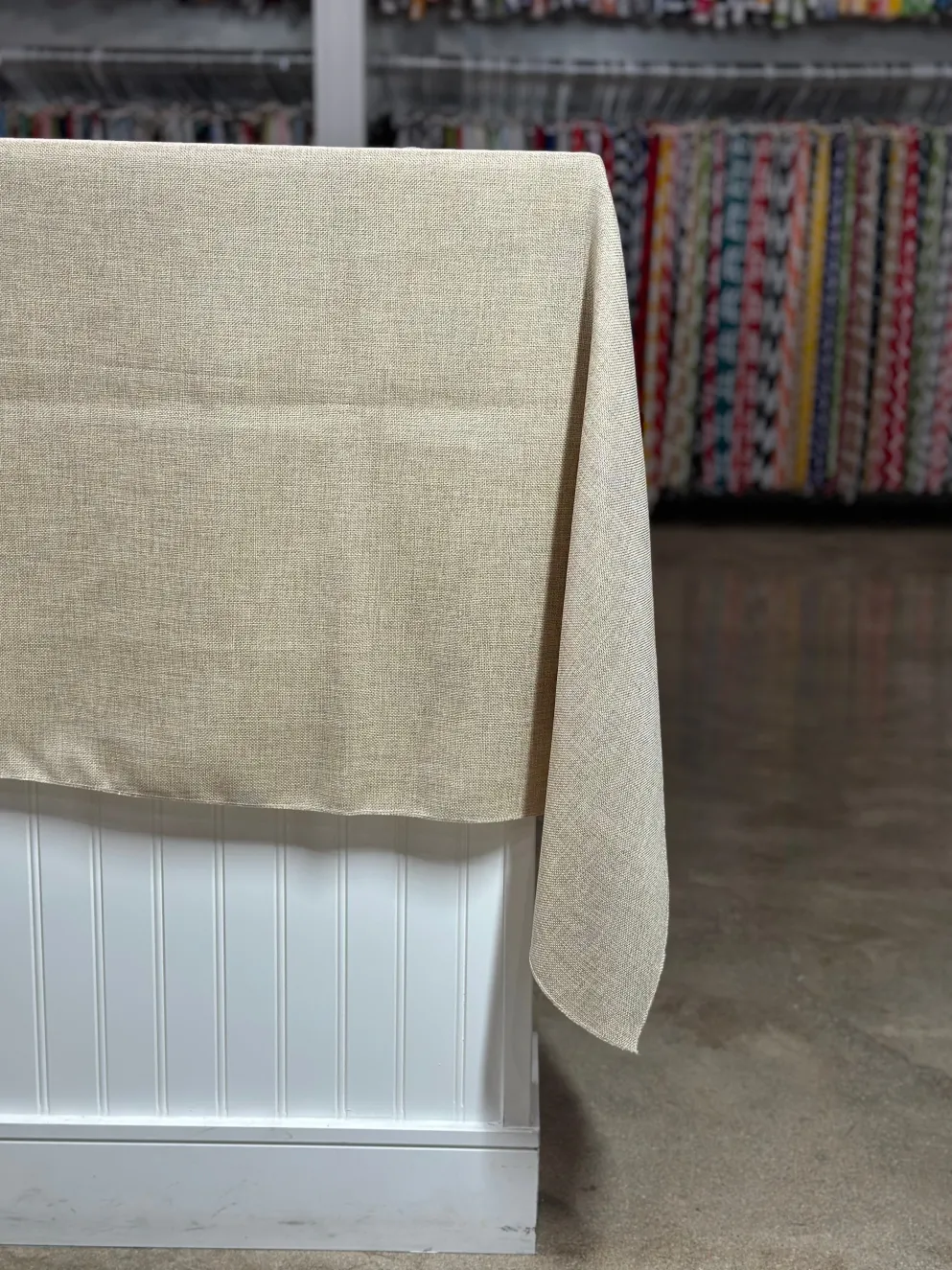 Imitation Burlap Table Linen in Wheat
