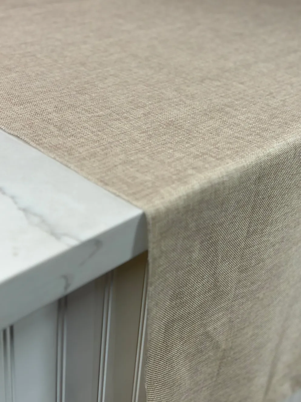 Imitation Burlap Table Linen in Wheat