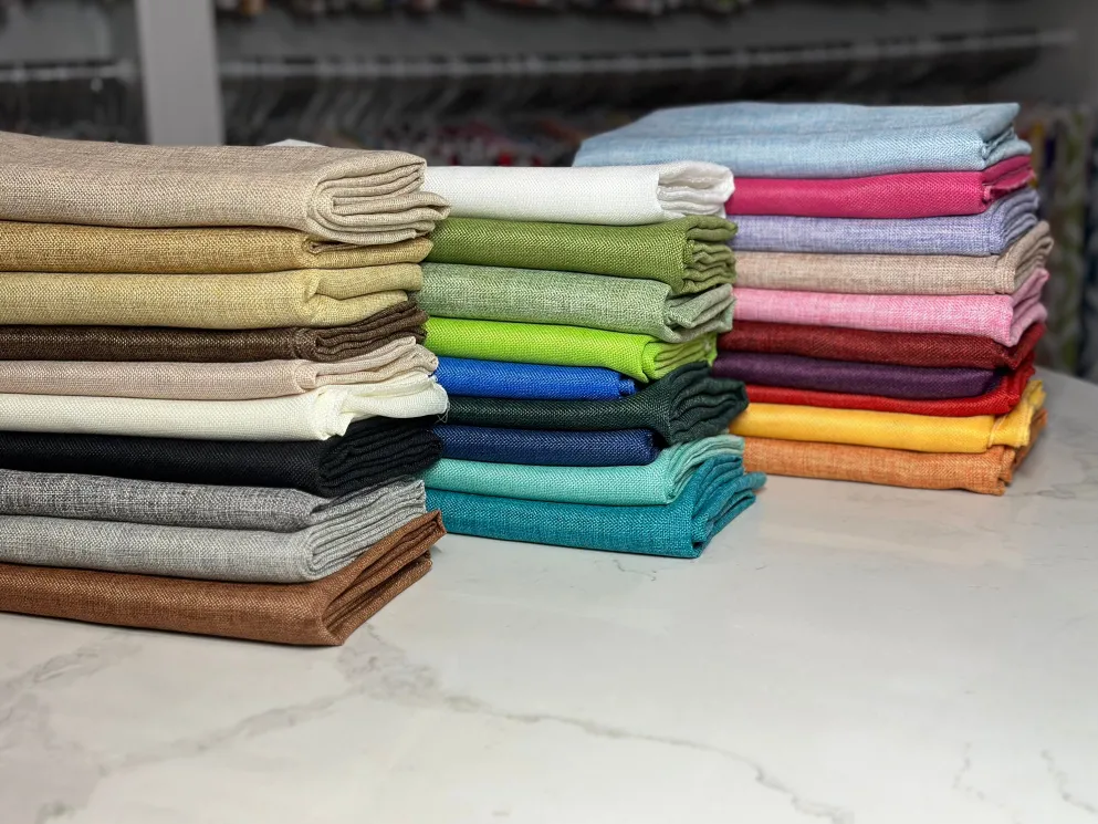 Imitation Burlap Table Linen in Wheat