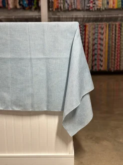 Imitation Burlap Table Linen in LT Blue
