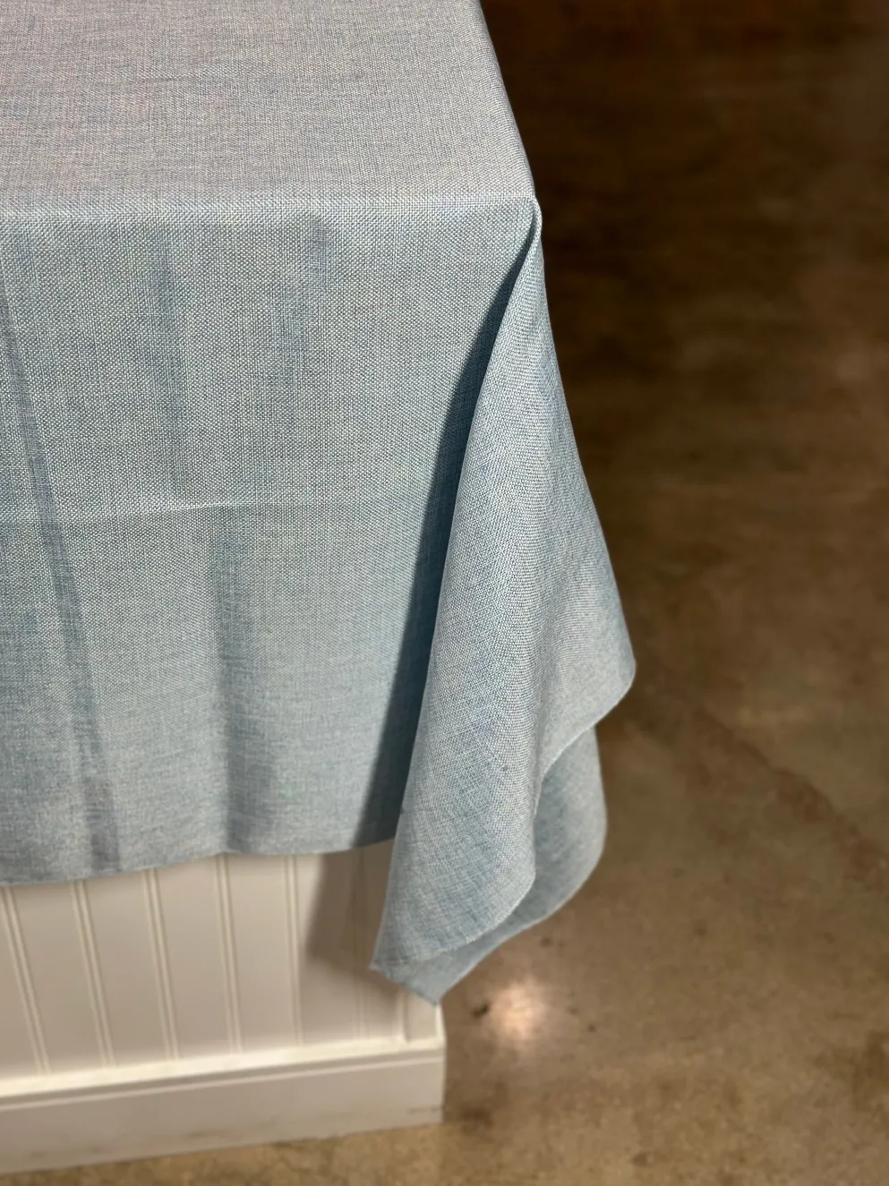 Imitation Burlap Table Linen in LT Blue