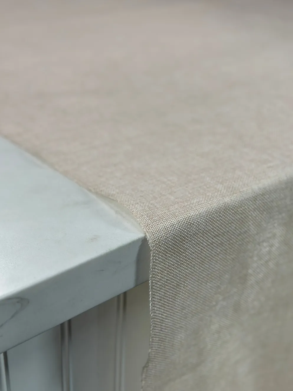 Imitation Burlap Table Linen in Sand