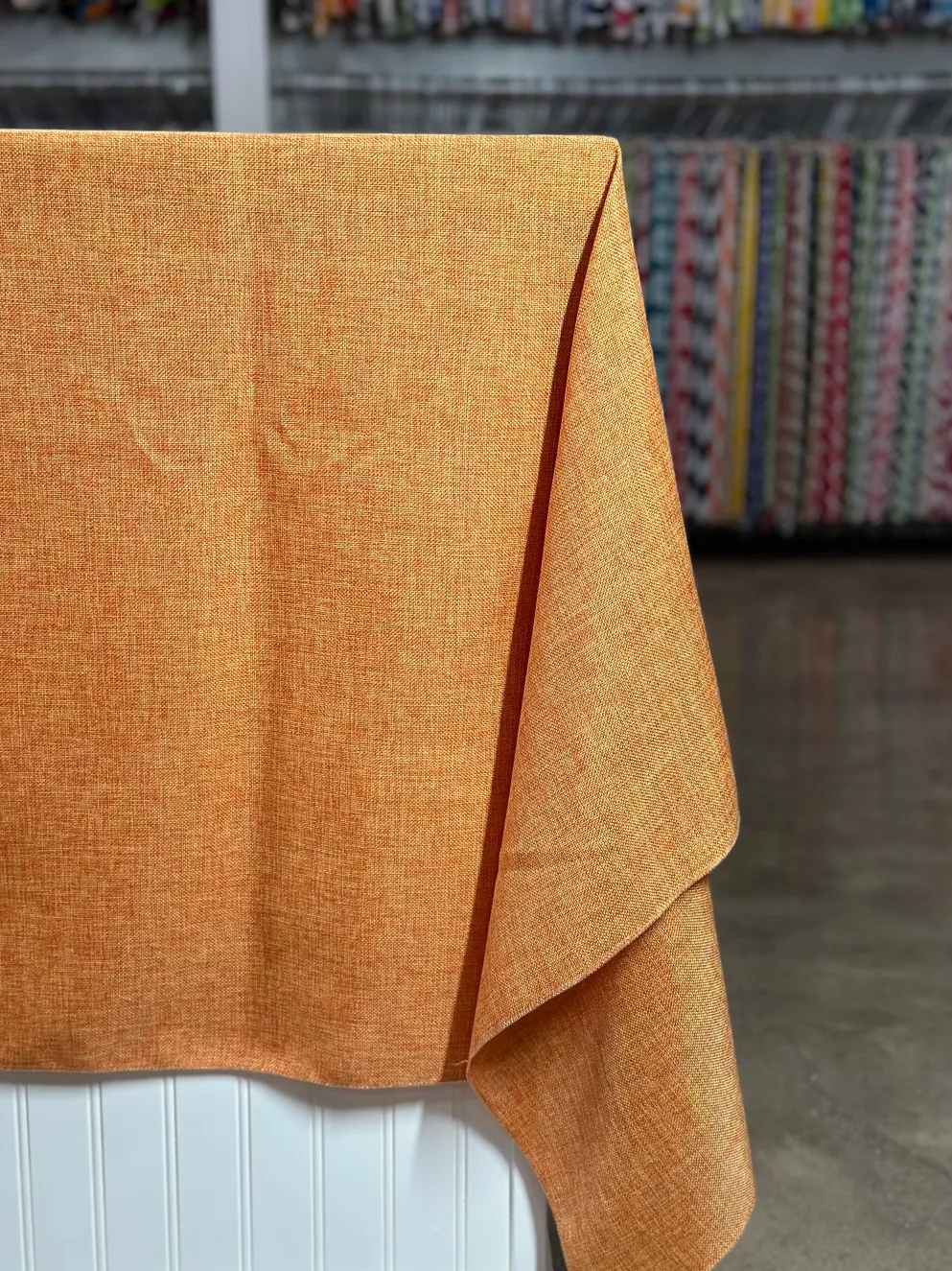 Imitation Burlap Table Linen in Tangerine