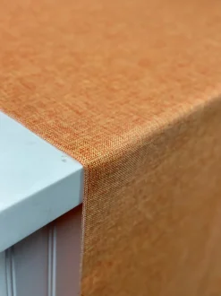 Imitation Burlap Table Linen in Tangerine