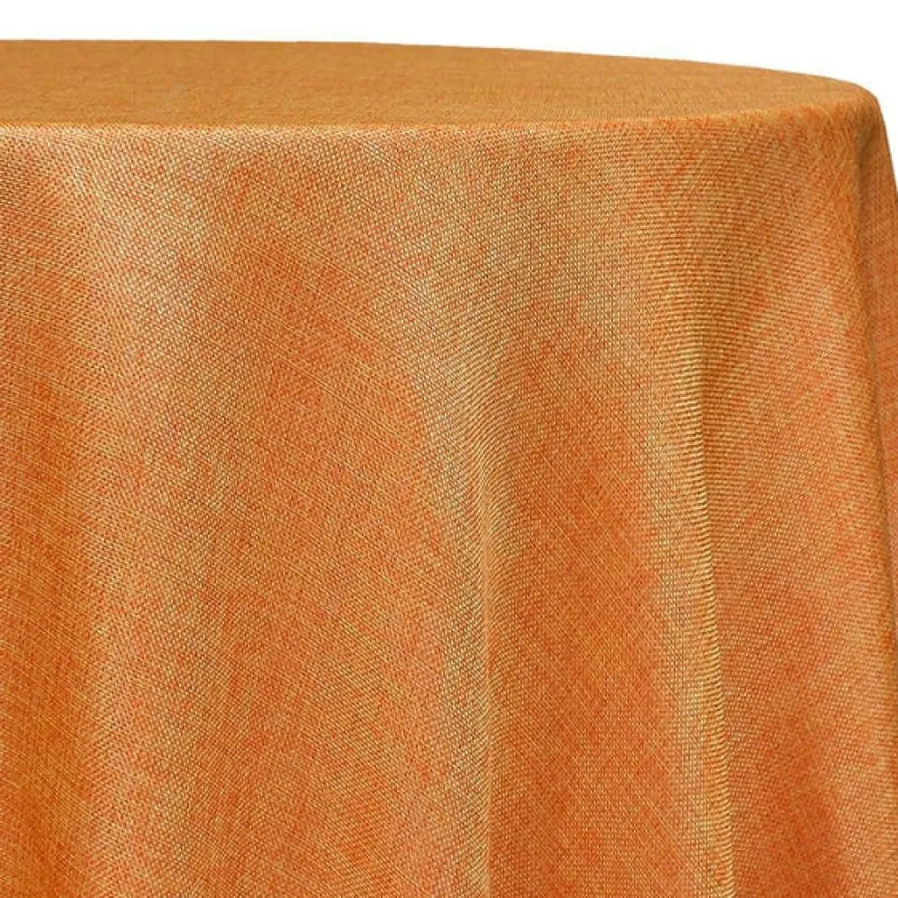 Imitation Burlap Table Linen in Tangerine