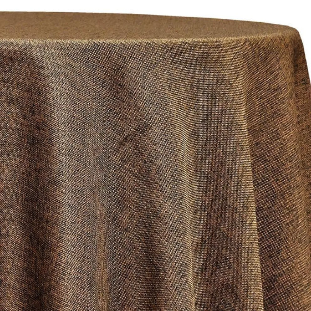 Imitation Burlap Table Linen in Coffee