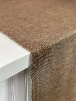 Imitation Burlap Table Linen in Coffee