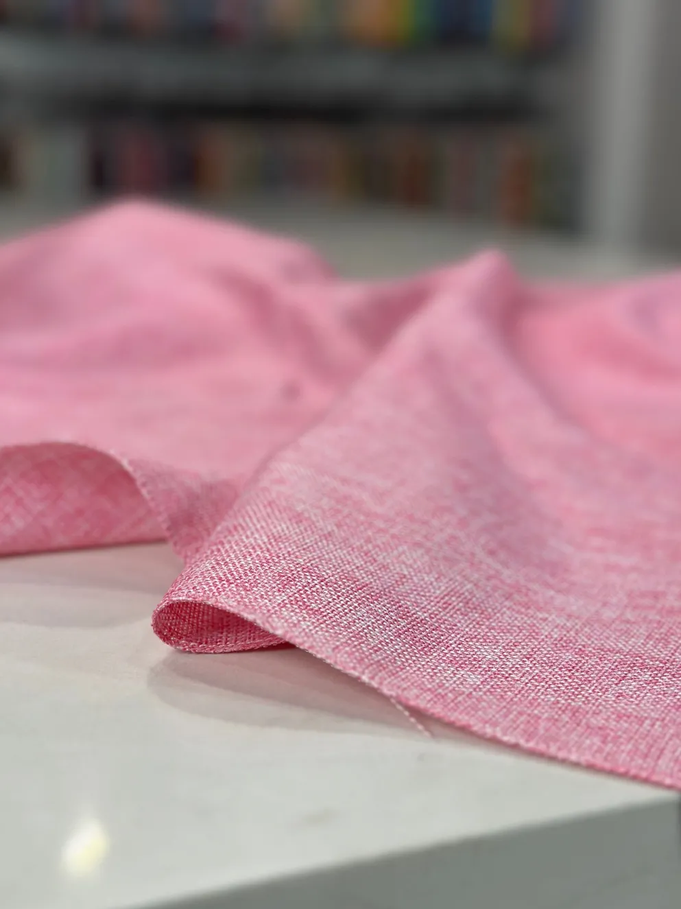 Imitation Burlap Table Linen in Pink