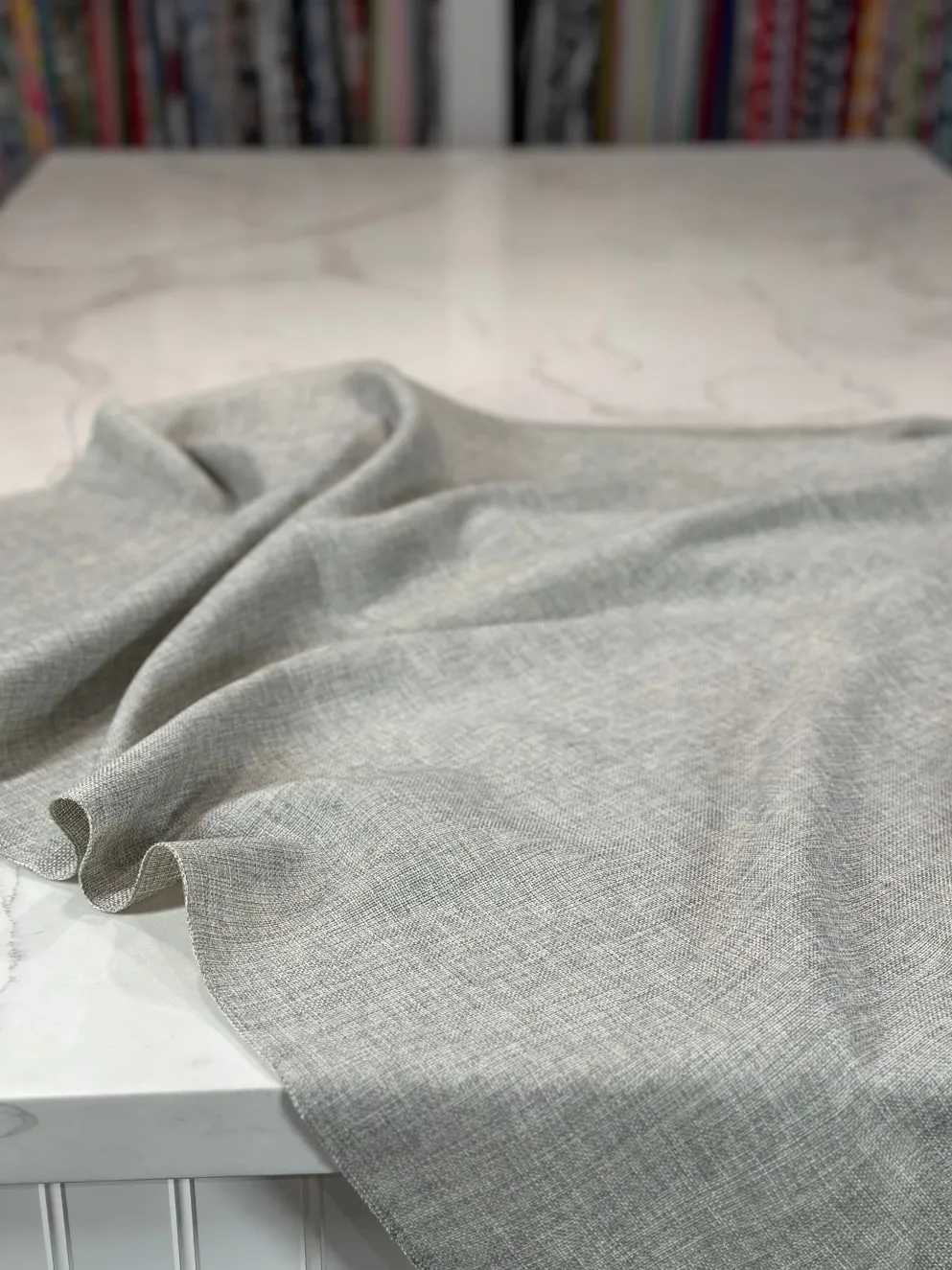 Imitation Burlap Table Linen in Silver