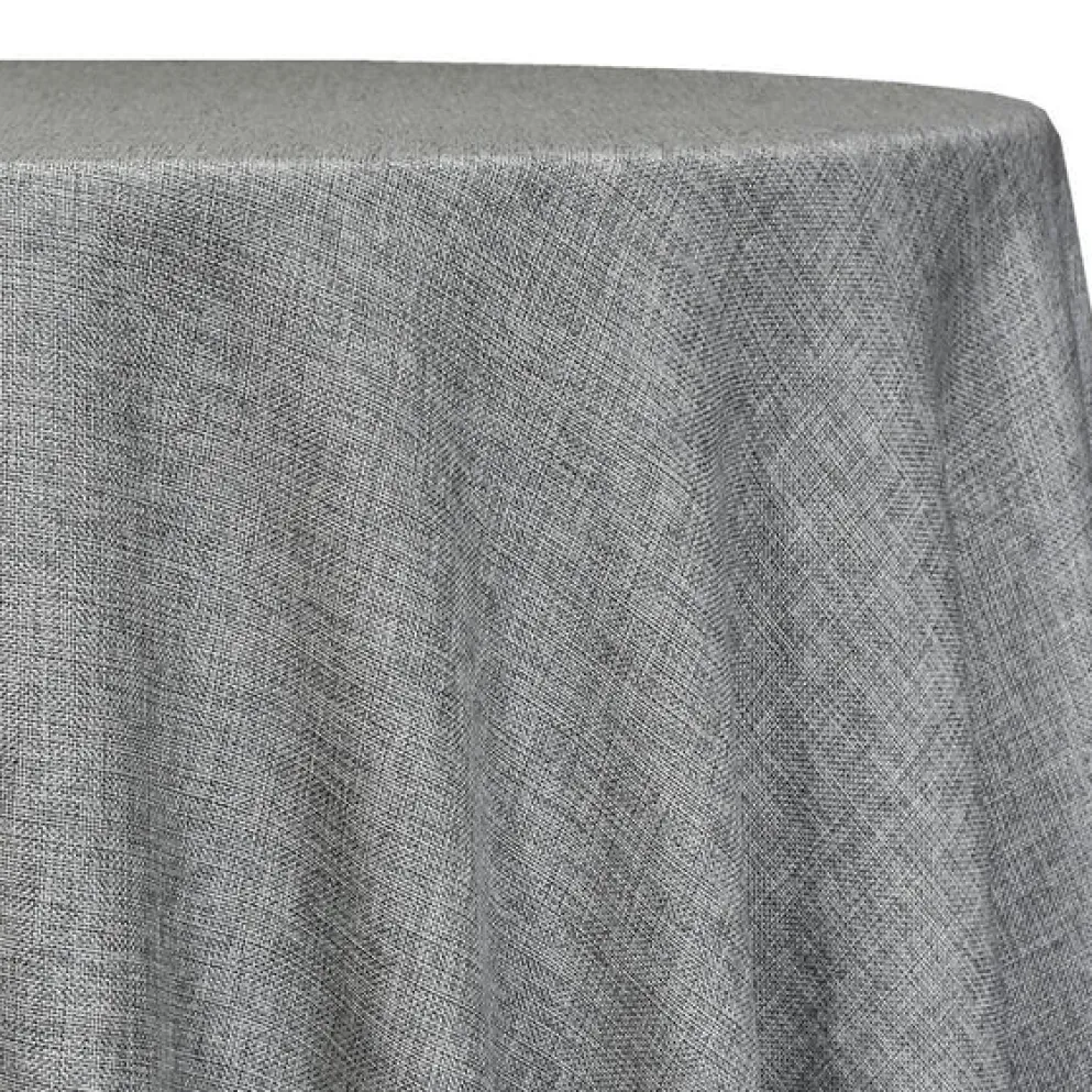 Imitation Burlap Table Linen in Charcoal