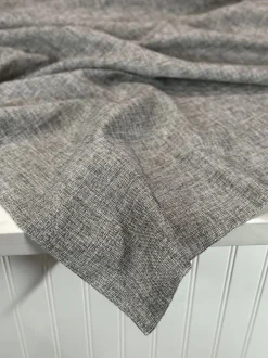 Imitation Burlap Table Linen in Charcoal