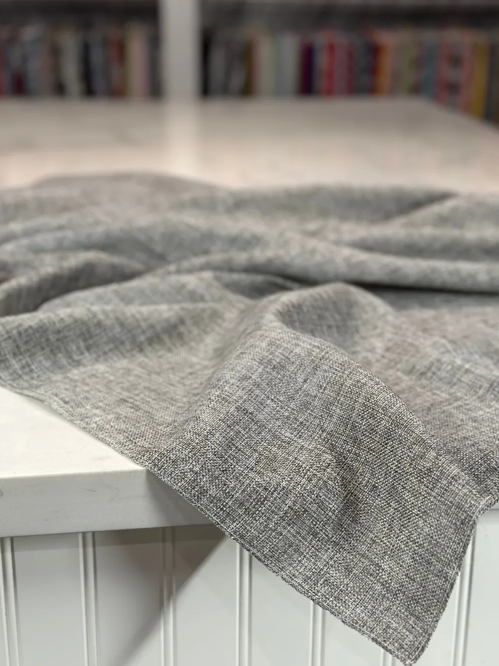 Imitation Burlap Table Linen in Charcoal