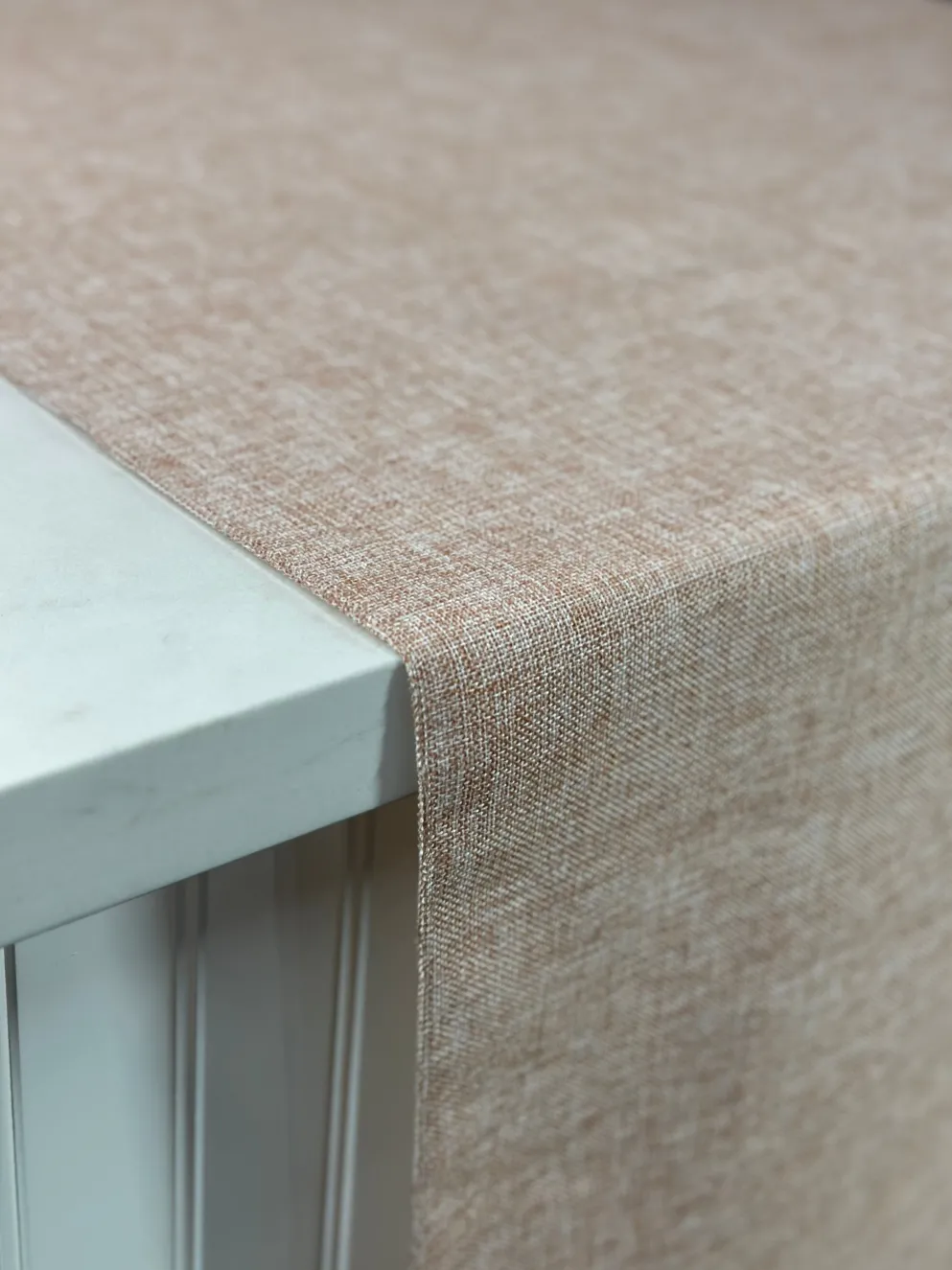 Imitation Burlap Table Linen in Blush