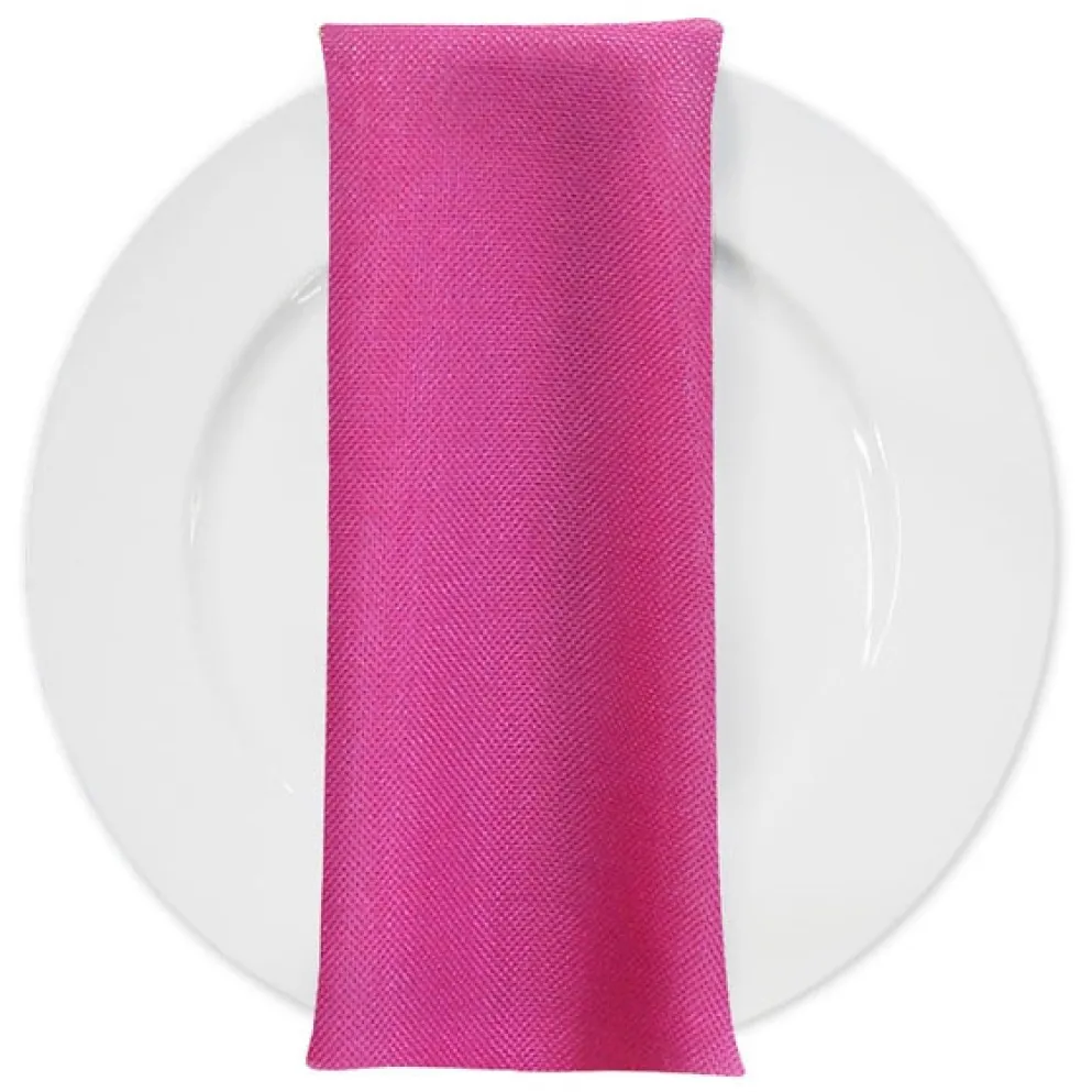 Imitation Burlap Table Napkin in Hot Pink