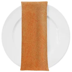 Imitation Burlap Table Napkin in Tangerine