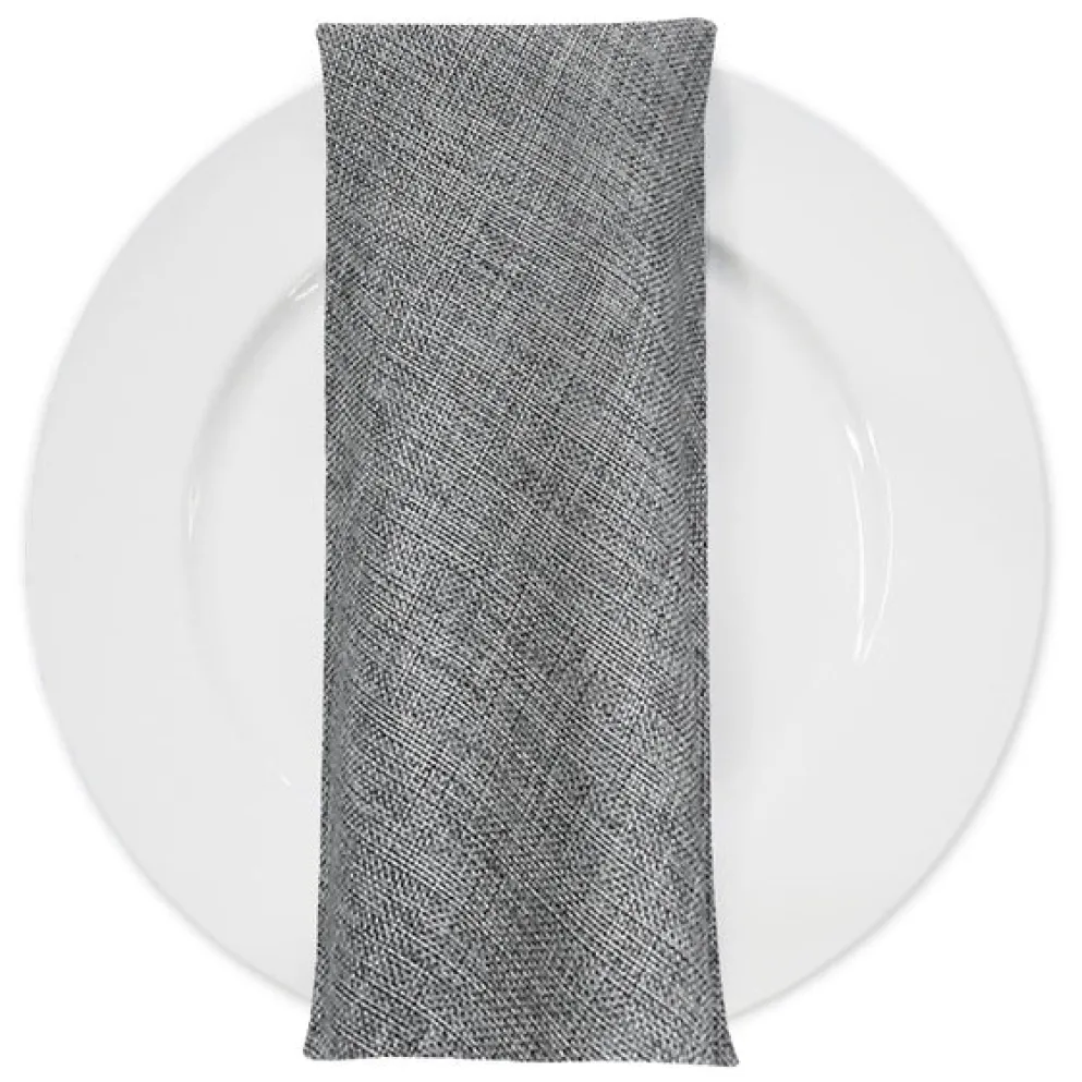 Imitation Burlap Table Napkin in Charcoal