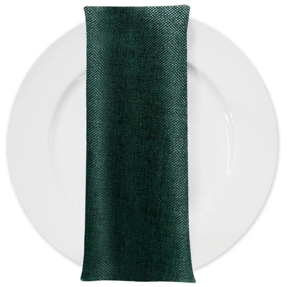 Imitation Burlap Table Napkin in Hunter Green
