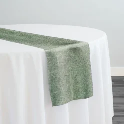 Imitation Burlap Table Runner in Sage